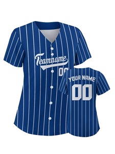 Uniforme de Béisbol Personalizado de Invierno para Niñas, con Franjas Finas, de Secado Rápido, Transpirable, con Botones al Frente, Nombre del Equipo y Número del Jugador - Product Image 4