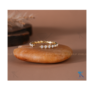 Anillo de Eternidad Abierto con Corte Redondo y Diamantes, Plata de Ley 925, Regalo de Aniversario, Compromiso o Boda para Mujer - Product Image 2