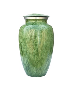 Urna de cremación de aluminio de estilo americano para adultos Forest Green, urna funeraria conmemorativa para interiores para cenizas a la venta - Product Image 1