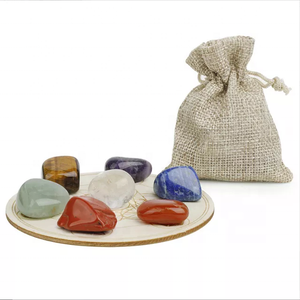 Ensemble de 7 chakras naturels avec sac pour la guérison et la méditation, prix d'usine - Product Image 3