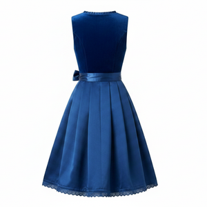 Vestido Dirndl Alemán Premium, Traje Bávaro para Oktoberfest, Venta al por Mayor, Vestido Midi con Delantal de Terciopelo y Bordado Floral Tradicional para Mujer - Product Image 2