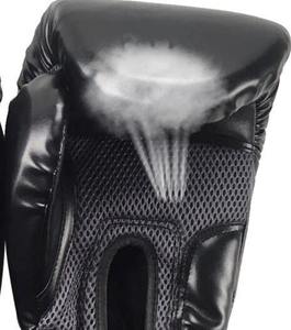 Gants de boxe professionnels en cuir personnalisés pour l'entraînement, gants de combat noirs avec sangles ajustables - Product Image 6