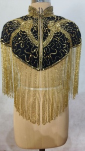 Applique de luxe faite à la main, brodée de perles et à franges, pour robes de soirée - Style Empire simple, lavable, ODM - Product Image 4