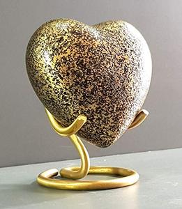 Majestic Brass Heart Shape <b>Keepsake</b> Cremation Urn <b>Memorial</b> Ash Holder Featuring Decorative Secure Closure And Fine Finish - Product Image 2