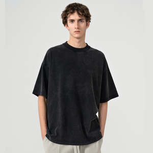 T-shirt homme délavé à l'acide en vente / T-shirt homme uni délavé à l'acide, coupe classique, 100 % coton, coupe ample, imprimé - Product Image 5