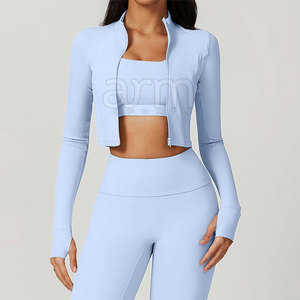 Conjunto de Yoga de 3 Piezas para Mujer con Logotipo Personalizado de Nuevo Diseño, Conjunto de Yoga de 3 Piezas de Secado Rápido para Mujer, Conjunto de Yoga de 3 Piezas Transpirable para Mujer - Product Image 5