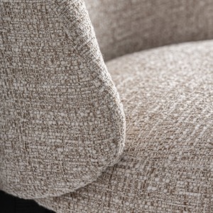 Silla de Comedor Elegante y Moderna con Brazos de Bouclé, Muebles Minimalistas de Madera Maciza para Proyectos Residenciales de Primera Calidad - Product Image 4