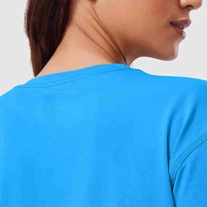 Camisetas Cortas al por Mayor para Mujer, Camisetas Cortas de Algodón Lisas para Mujer, Camiseta Corta con Cuello Redondo y Manga Corta para Impresión Personalizada - Product Image 5