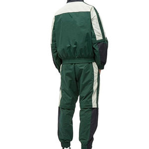 <b>Men's</b> <b>Green</b> Color Blocking Track <b>Suit</b> Set Stand Collar Zipper Jacket And Pants Breathable Polyester Sporty Autumn Wear - Product Image 6