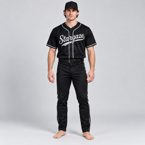 Uniforme de béisbol personalizado con material transpirable, comodidad flexible, diseño elegante para el equipo, costuras duraderas y profesional. - Product Image 1