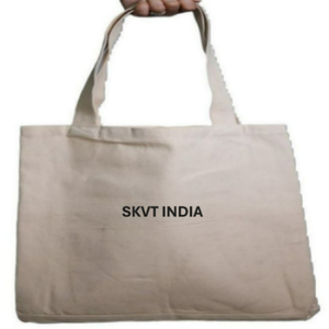 100% Organic Cotton Tote Bag Large Capacity Premium Quality Eco-Friendly Recyclable Customizable Silk Screen Printed Logo Strong - Product Image 1