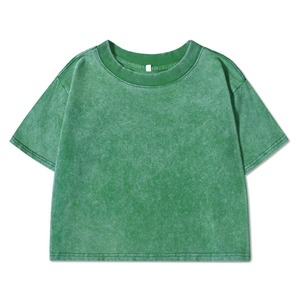 Nouveau T-shirt décontracté d'été pour femme, à manches courtes, respirant, écologique, grande taille, 100 % coton lavé, couleur unie, col rond - Product Image 2