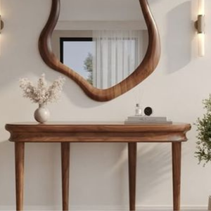 Irregular Wooden Wall Mirror Modern Decorative <b>Framed</b> Mirror for Home Interior - Product Image 3