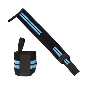 Muñequeras Deportivas con Rayas Azul Cian, Soporte Resistente para Levantamiento de Pesas, Powerlifting, Fitness Profesional - Product Image 2