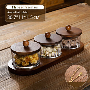 Wholesale Bamboo Wooden Serving Tray for Kitchen <b>Nut</b> Candy Storage Party Appetizer Platter Veggie Dish Multi Compartment - Product Image 6