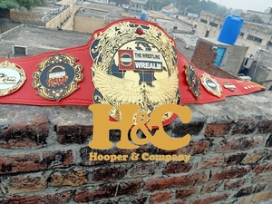 High Demand HOOPER and COMPANY HAC-<b>WB</b>-0014 Customized Wrestling Championship Belt Pu Leather Brass Eco-friendly Unisex - Product Image 3