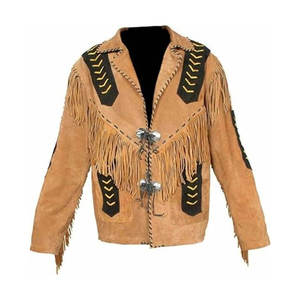 Camisa de Hombre Estilo Vaquero Occidental de Lona con Cuello Mao y Detalles de Cuero y Cuentas, Estilo HIGH STREET - Product Image 5