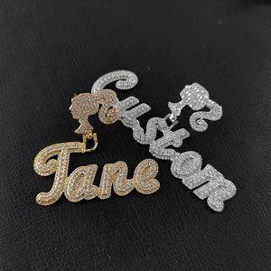 Pendentif personnalisé en lettres cursive avec moissanite, en argent, style Hip Hop, breloque de luxe glacée, unisexe, certifié GRA, pour fêtes et événements, tendance - Product Image 1