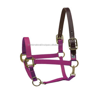 Harnais pour cheval de haute qualité, coloré, durable, avec des accessoires en laiton ou en acier inoxydable, harnais hybride en nylon et en cuir - Product Image 5