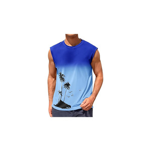 Camisetas sin mangas con estampado gráfico para hombre, camiseta sin mangas con sublimación de palmeras - Product Image 1