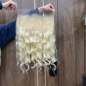 Peluca frontal de encaje rubia 13x4 13x6, 250% de alta densidad, súper doble capa, cabello vietnamita virgen de lujo, onda natural con tacto de seda - Product Image 5