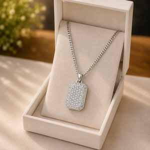 Pendentif pour homme en argent sterling 925, forme ronde brillante, diamant, moissanite, pour les occasions spéciales - Product Image 3
