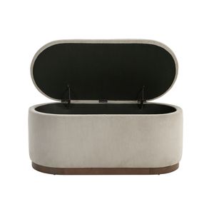 Panca contenitore sollevabile in tessuto velluto a coste color tortora con seduta imbottita in schiuma, mobile per camera da letto - Product Image 6