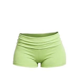 Custom Design Premium Green Colour Women 2 Piece Short Set Color Block <b>Raglan</b> Crop <b>Top</b> Foldover Waist Tracksuit Lounge Outfit - Product Image 4