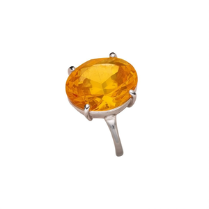 Handcrafted Diamond Cut <b>Citrine</b> <b>Ring</b> Natural Crystal Gemstone Adjustable Band Jaipur India Wholesale - Product Image 1