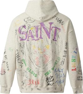 Sweat à capuche streetwear personnalisé 100 % coton, coupe oversize et ample, hiver, style français - Product Image 3
