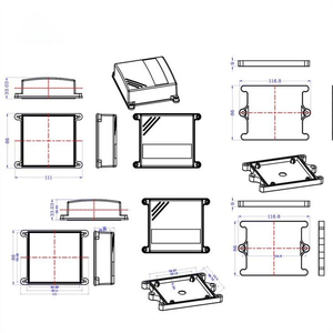 OEM ABS Injection Molded IP65 <b>Waterproof</b> Electronics <b>Junction</b> <b>Box</b> Housing Model SM5-72-1 with Cut Holes & Laser Carving - Product Image 3