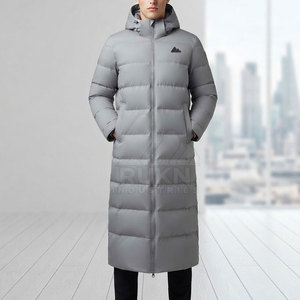 Custom Hooded <b>Long</b> Waterproof Bench <b>Coat</b> <b>Men</b> Winter Jacket Warm Outerwear Comfortable Fit Lightweight Fabric Wholesale Factory - Product Image 3