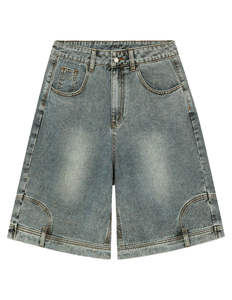 Wholesale <b>Women</b> Streetwear Denim <b>Shorts</b> Eco-Friendly Breathable 100% Cotton High Waist Customized Logo 2 Pcs Factory Price Low - Product Image 2