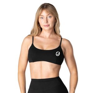 Soutien-gorge de sport léger à fines bretelles pour femme noire, idéal pour le yoga, la course, la gym, le fitness et l'entraînement - Product Image 1