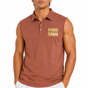 Men’s Sleeveless <b>Polo</b> <b>Shirt</b> Casual Top Relaxed Comfort Fit Clean Minimal Look Wear Lightweight Feel Smooth Fabric - Product Image 1