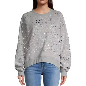 Nouveauté, prix bas, sweat-shirt en strass pour femmes, taille adulte, sweat-shirt en strass personnalisé pour femmes - Product Image 5