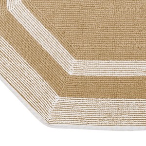 Modern Octagon Bath <b>Mat</b> Cotton Tufted Geometric Beige White Border Non-Slip Rubber Backing Home <b>Bathroom</b> Rug - Product Image 6
