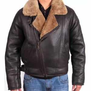 Chaqueta de Cuero de Vaca Gruesa y Cálida para Invierno, Estilo Nuevo, Ecológica, Transpirable, con Diseño de Piel de Oveja para Hombre - Product Image 1