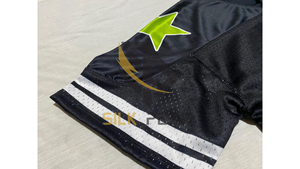 Maillot unisexe personnalisé respirant à col en V, manches courtes, coupe ample et carrée, en maille unie 100 % polyester 180g avec bretelles réglables - Product Image 6