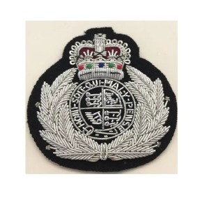 Custom size Hand Embroidered Bullion Blazer Badge/Wholesale Cheap Bullion <b>Wire</b> Golden Customized Hand Made Embroidery Badges - Product Image 4