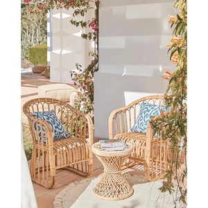 Juego de Jardín de Ratán Tejido a Mano GREENCRAFT - Mesa de Centro Resistente y Sillas Cómodas Hechas en Vietnam - Product Image 1