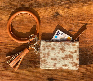 Cartera de mano de estilo occidental de piel de vaca para hombre y mujer, monedero con cierre de cremallera - Product Image 2