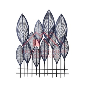 งานศิลปะติดผนังรูปใบไม้/ของตกแต่งบ้าน งานศิลปะติดผนังรูปใบไม้เหล็กดัดสำหรับตกแต่งห้องนั่งเล่น/งานศิลปะติดผนังแบบนามธรรม - Product Image 1