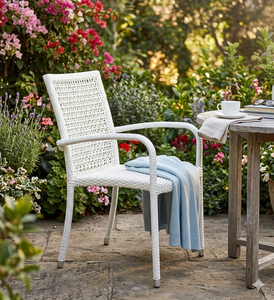 outdoor all weather wicker stacking <b>chair</b> rattan furniture beirut stacking arm <b>chair</b> - Product Image 1