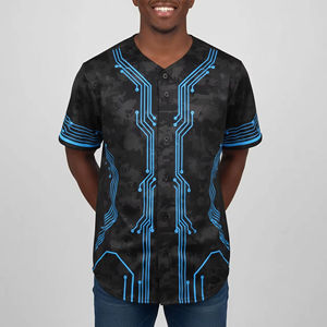 Maillots/Uniformes de baseball sublimés respirants, anti-humidité et anti-UV pour hommes, 100 % polyester, couleur unie, vente en gros - Product Image 2