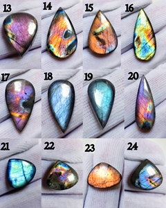 Vente en gros de pierres précieuses en vrac de labradorite naturelle de haute qualité, personnalisables, à effet multicolore changeant, cabochon ovale et poire pour la fabrication de bijoux - Product Image 3