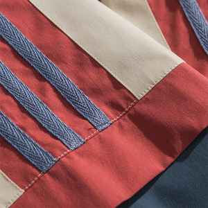 OEM Men’s Retro Color Block Windbreaker <b>Jacket</b> Lightweight Casual Style Hooded <b>Zip</b> <b>Up</b> <b>Jacket</b> for Autumn Wholesale - Product Image 3