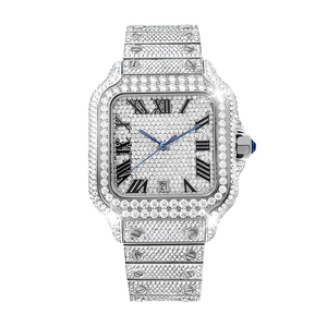 reloj/relogio/montre Sapphire Crystal Men's Ice Crystal VVS Moissanite <b>Watch</b> Automatic Mechanical Square <b>Case</b> Luxury Hip Hop - Product Image 4