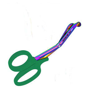 Ciseaux EMT 7,25 pouces, lames arc-en-ciel avec manche vert, acier inoxydable allemand, ciseaux utilitaires EMT, bandage de traumatologie d'urgence - Product Image 3