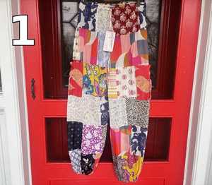 <b>Boho</b> Patchwork Vintage Indian Floral Harem Pants Mid Waist Summer Cotton with Side Pockets and Drawstring Closure - Product Image 6